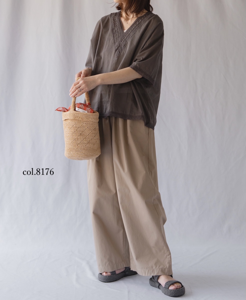●ANMDS2501(バッグ) RAFFIA ONE HANDLE BARREL BAG