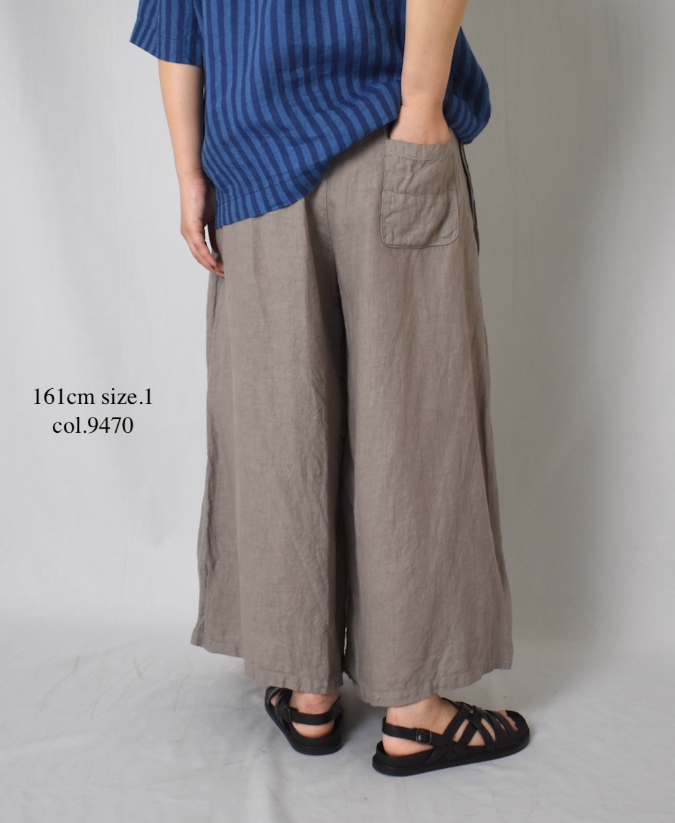 ●NAM2411LP (キュロットスカート) LINEN PLAIN (OVERDYE) WRAP CULOTTES