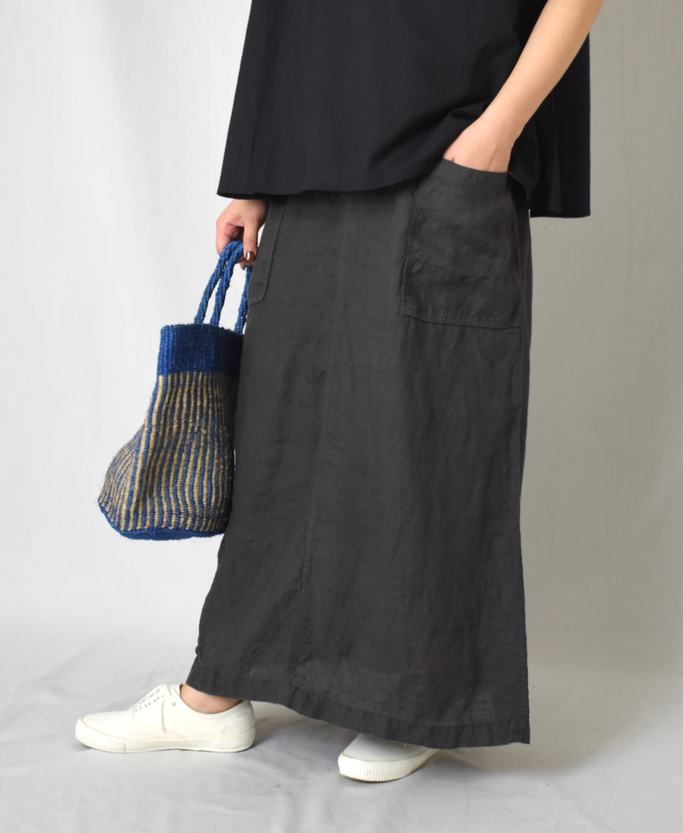 LNHT2531L(スカート) LINEN PLAIN OVERDYE EASY SKIRT