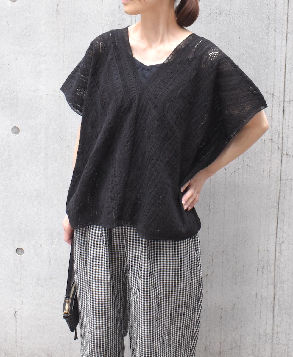 NSL25063(ブラウス) VOILE LACE ALL LACE FRENCH/SL PONCHO