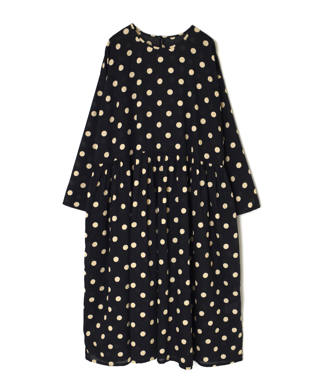 NSL25011(ワンピース)80sCOTTON VOILE DOT PRINT CREW-NECK PULLOVER DRESS