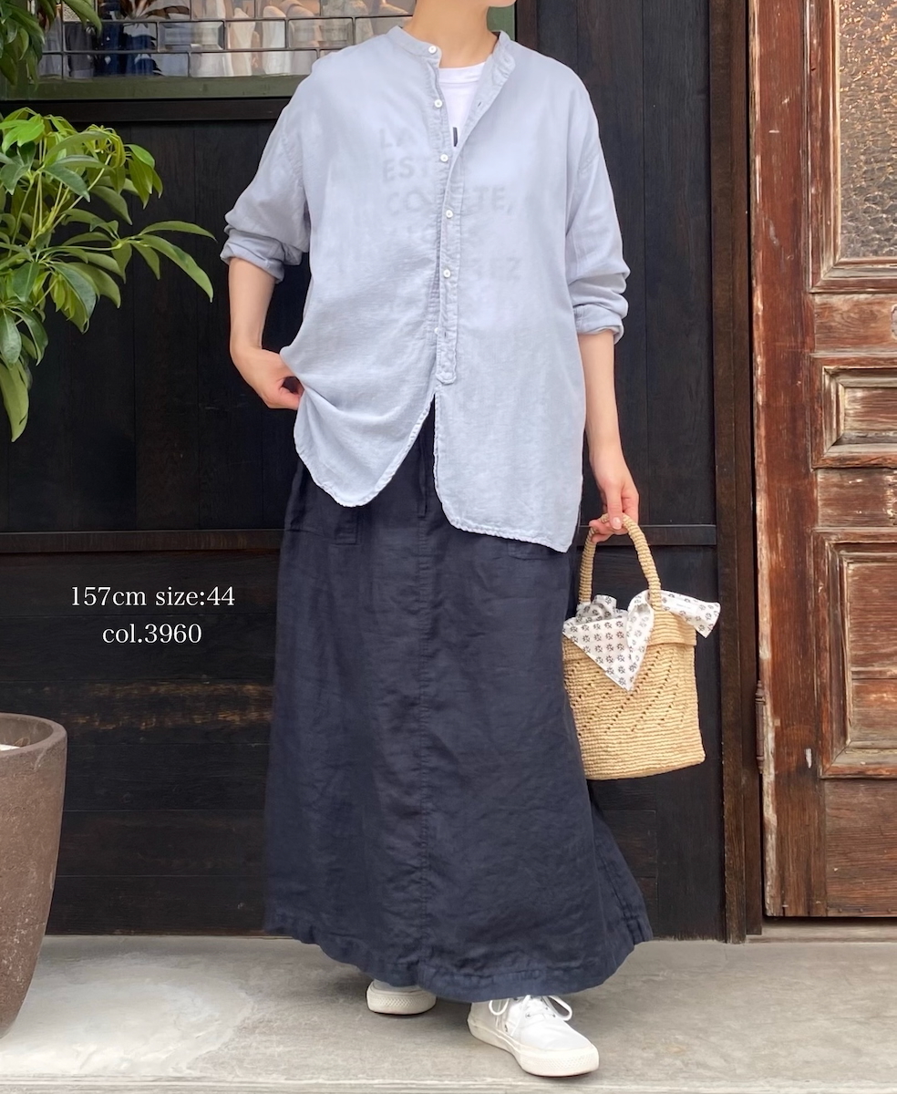 LNHT2531L(スカート) LINEN PLAIN OVERDYE EASY SKIRT