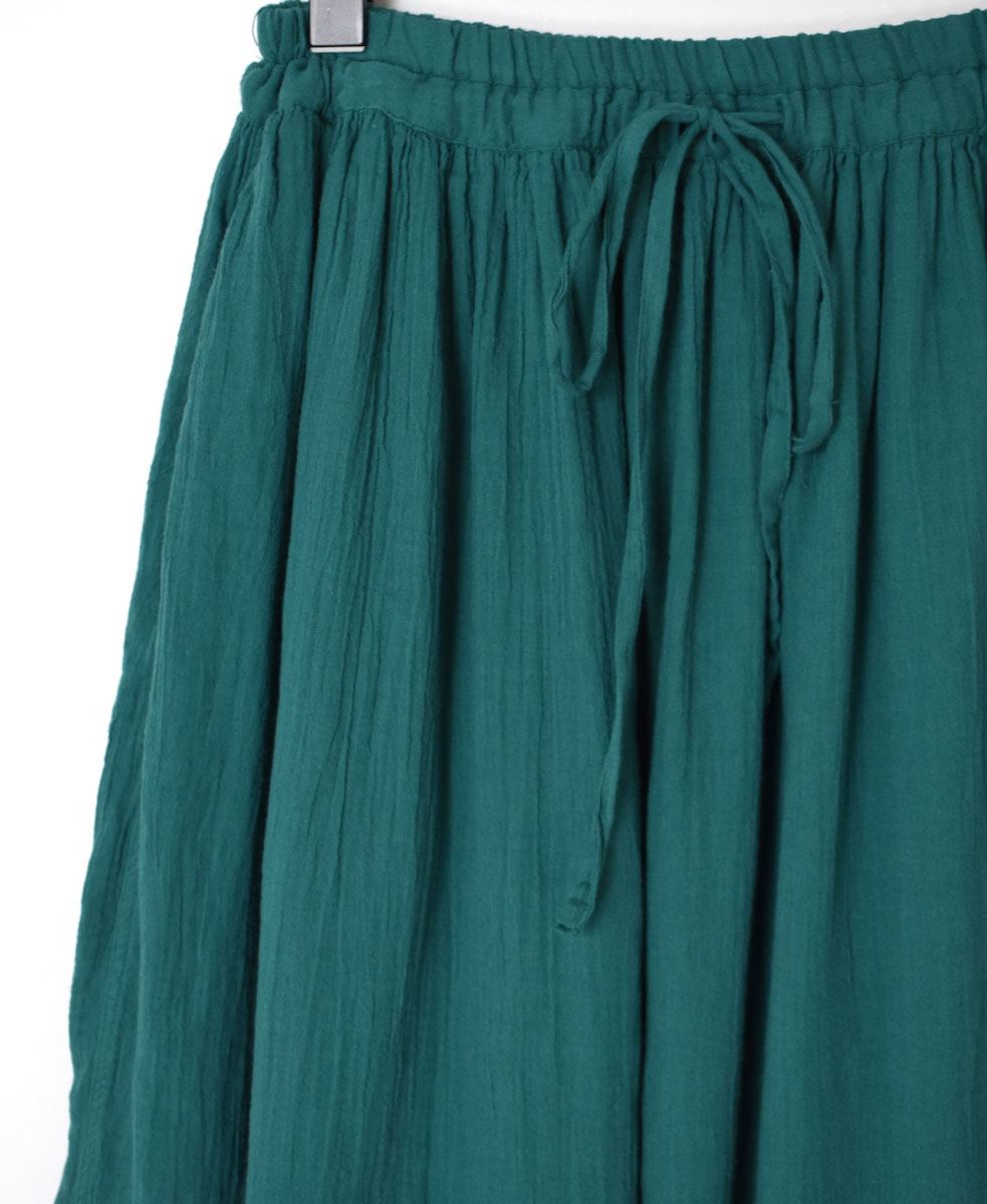 INAM2402GDD (スカート) SINGLE GAUZE (DOUBLE FABRIC) OVERDYE EASY GATHERD SKIRT