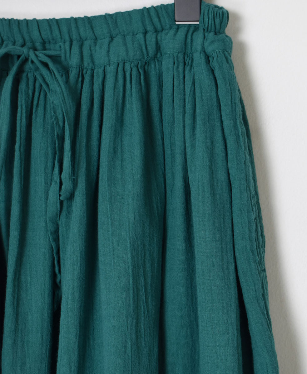 INAM2402GDD (スカート) SINGLE GAUZE (DOUBLE FABRIC) OVERDYE EASY GATHERD SKIRT
