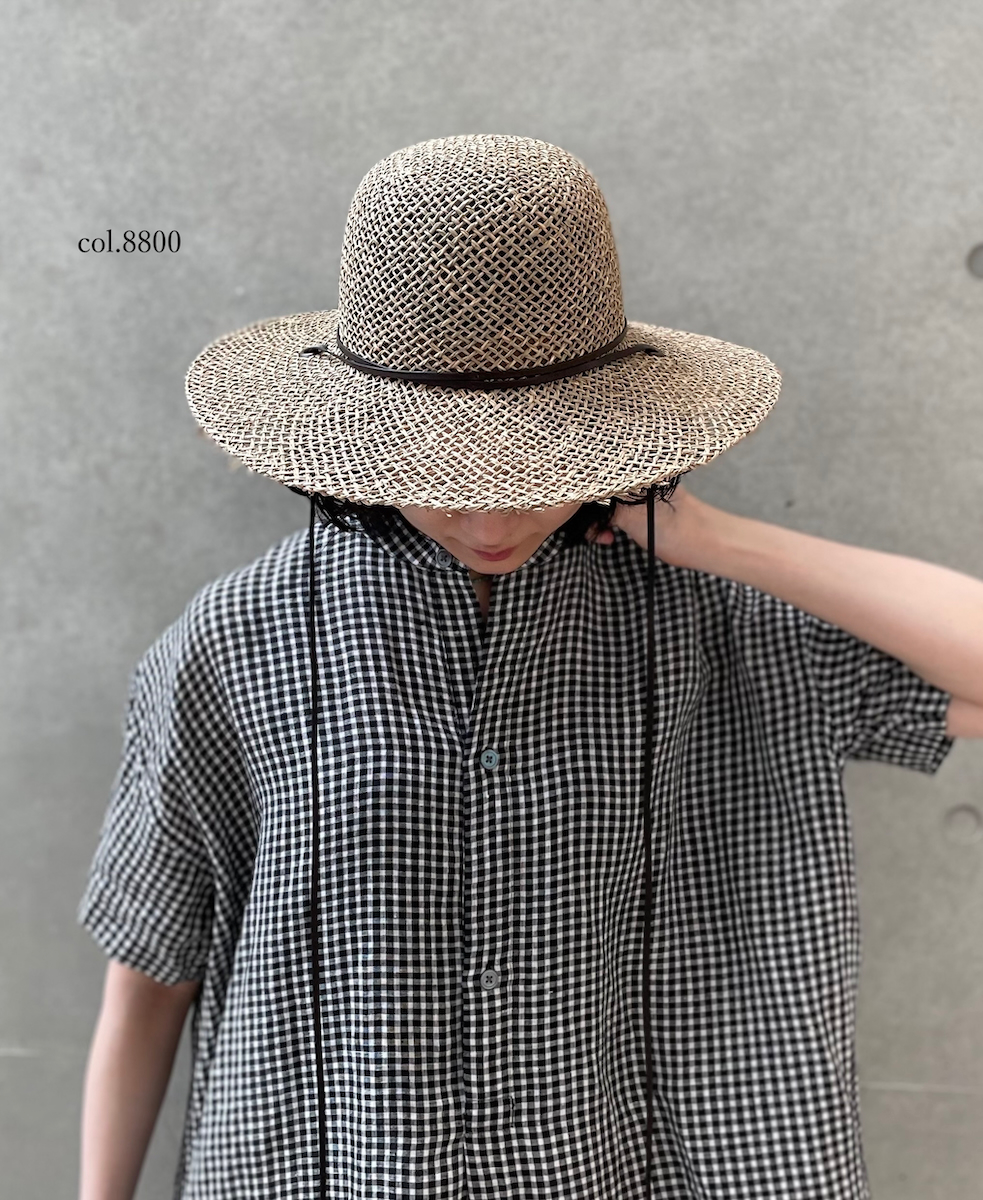SIGNA1925 NSG2501(帽子) STRAW HAT WITH FAKE LEATHER STRING