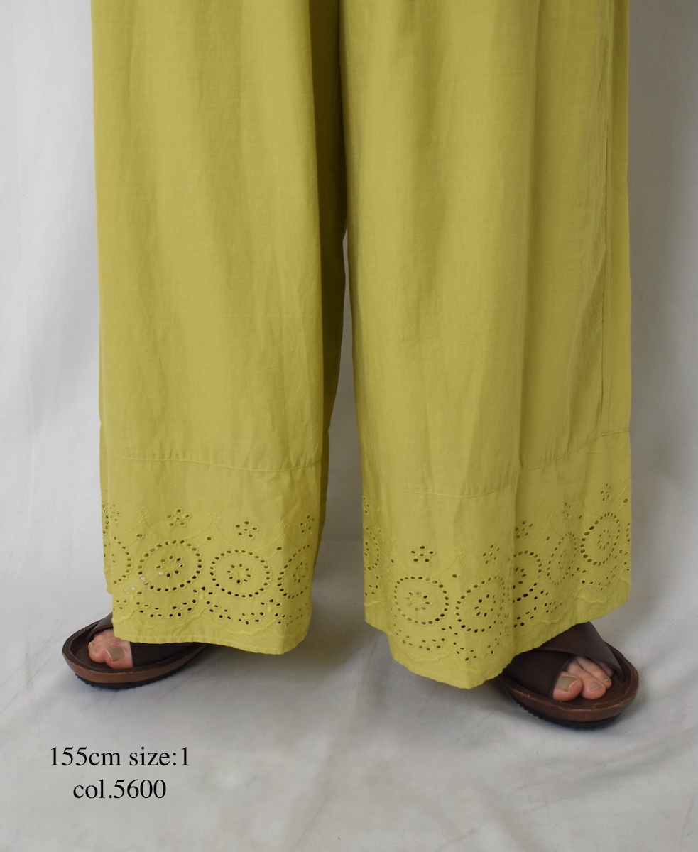 ●INSL23224 (パンツ) 80s VOILE PLAIN WITH CUT WORK LACE EASY PANTS