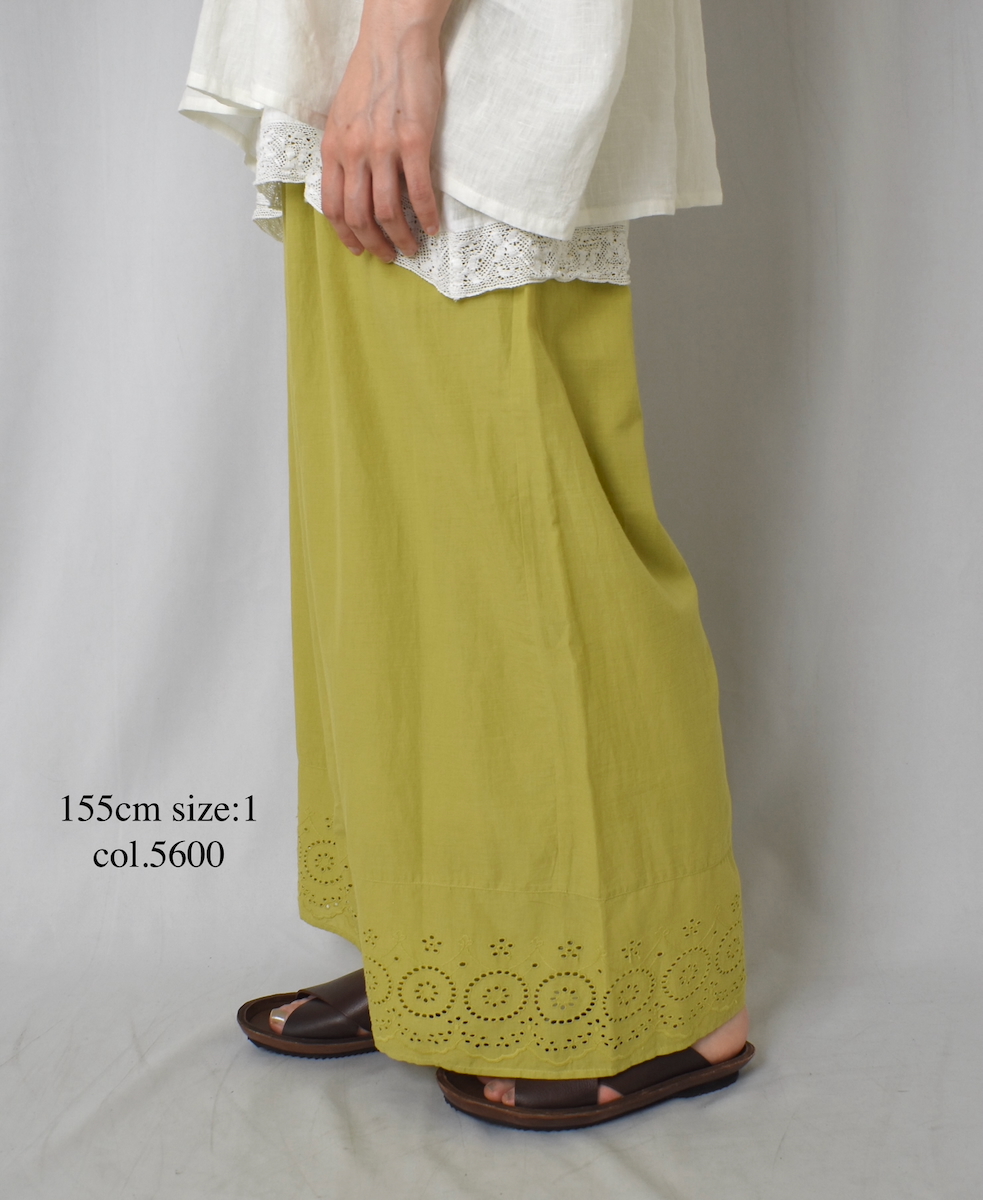 ●INSL23224 (パンツ) 80s VOILE PLAIN WITH CUT WORK LACE EASY PANTS