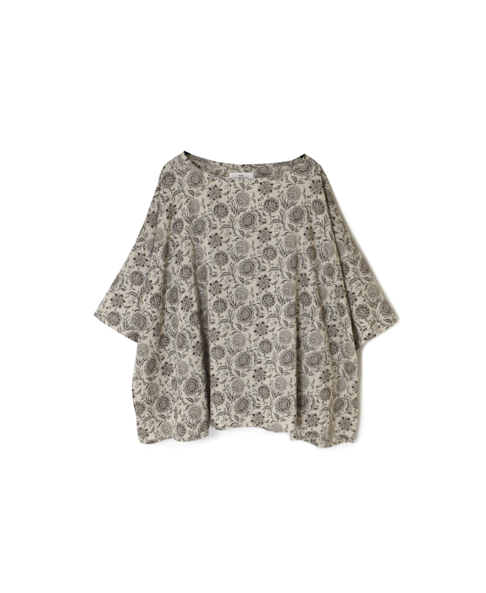 ●NSL25082(スモック) 80s VOILE TWO TONE FLOWER PRINT GATHERED SMOCK
