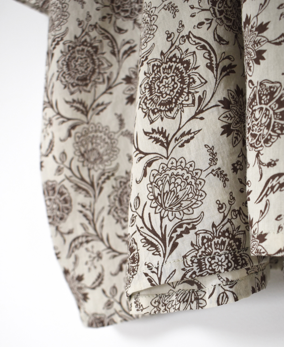 ●NSL25082(スモック) 80s VOILE TWO TONE FLOWER PRINT GATHERED SMOCK