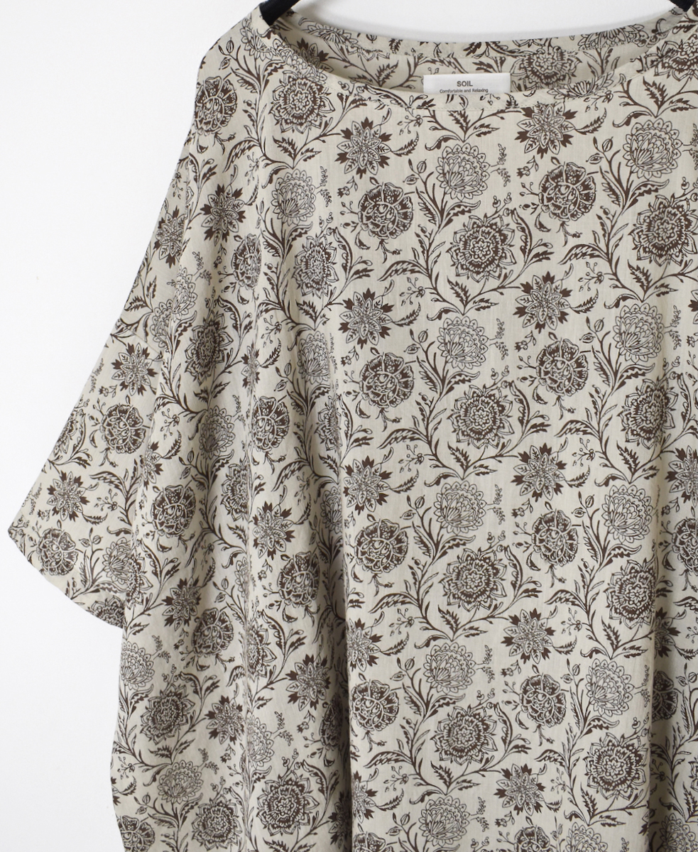 ●NSL25082(スモック) 80s VOILE TWO TONE FLOWER PRINT GATHERED SMOCK