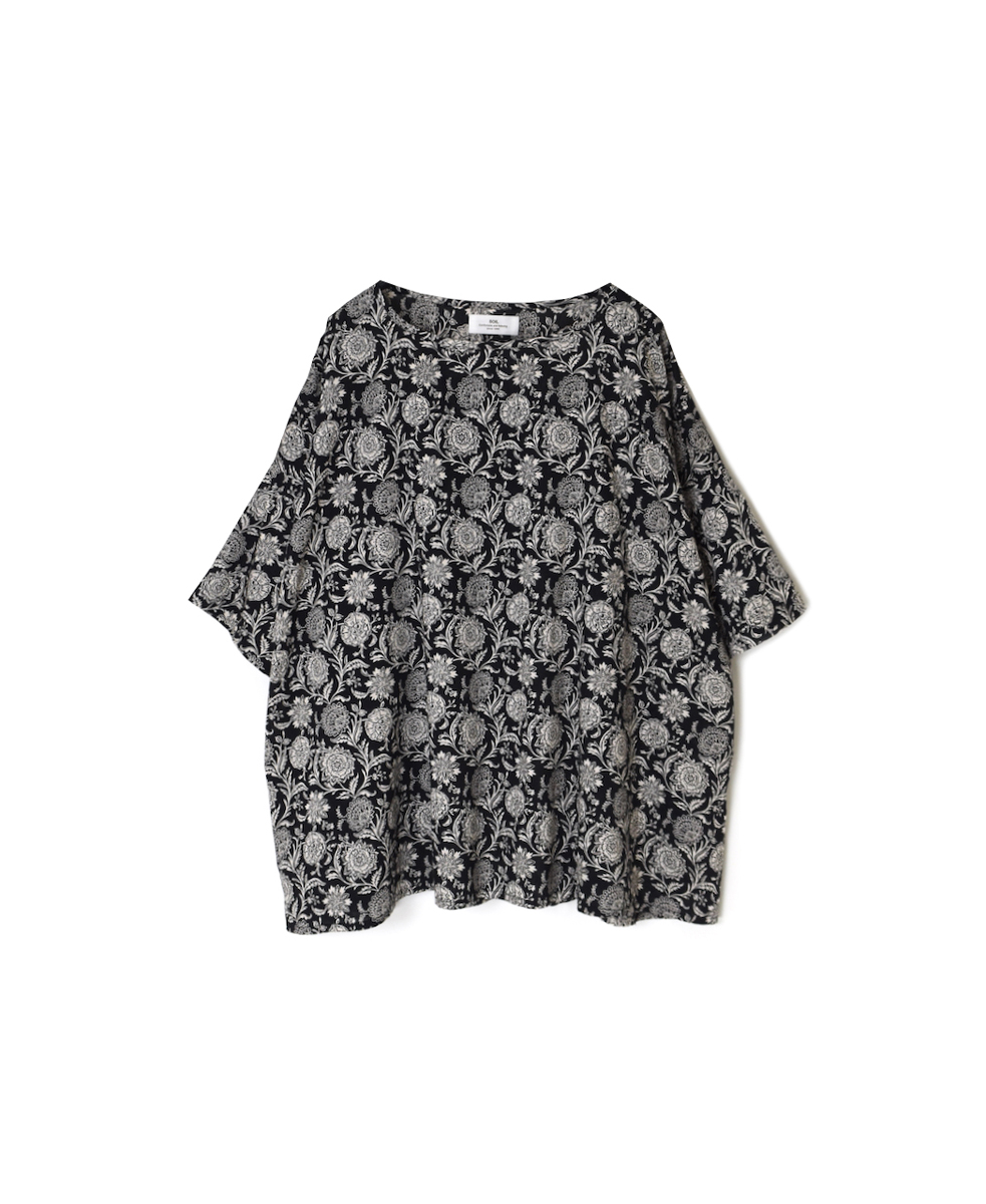 ●NSL25082(スモック) 80s VOILE TWO TONE FLOWER PRINT GATHERED SMOCK