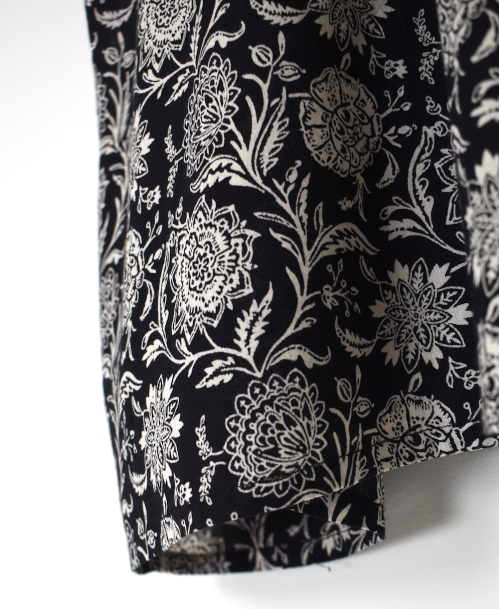 ●NSL25082(スモック) 80s VOILE TWO TONE FLOWER PRINT GATHERED SMOCK