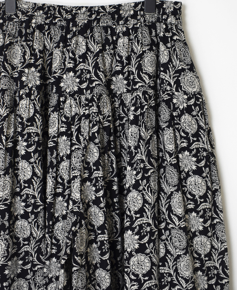 ●NSL25085(キュロット) 80s VOILE TWO TONE FLOWER PRINT CULOTTES