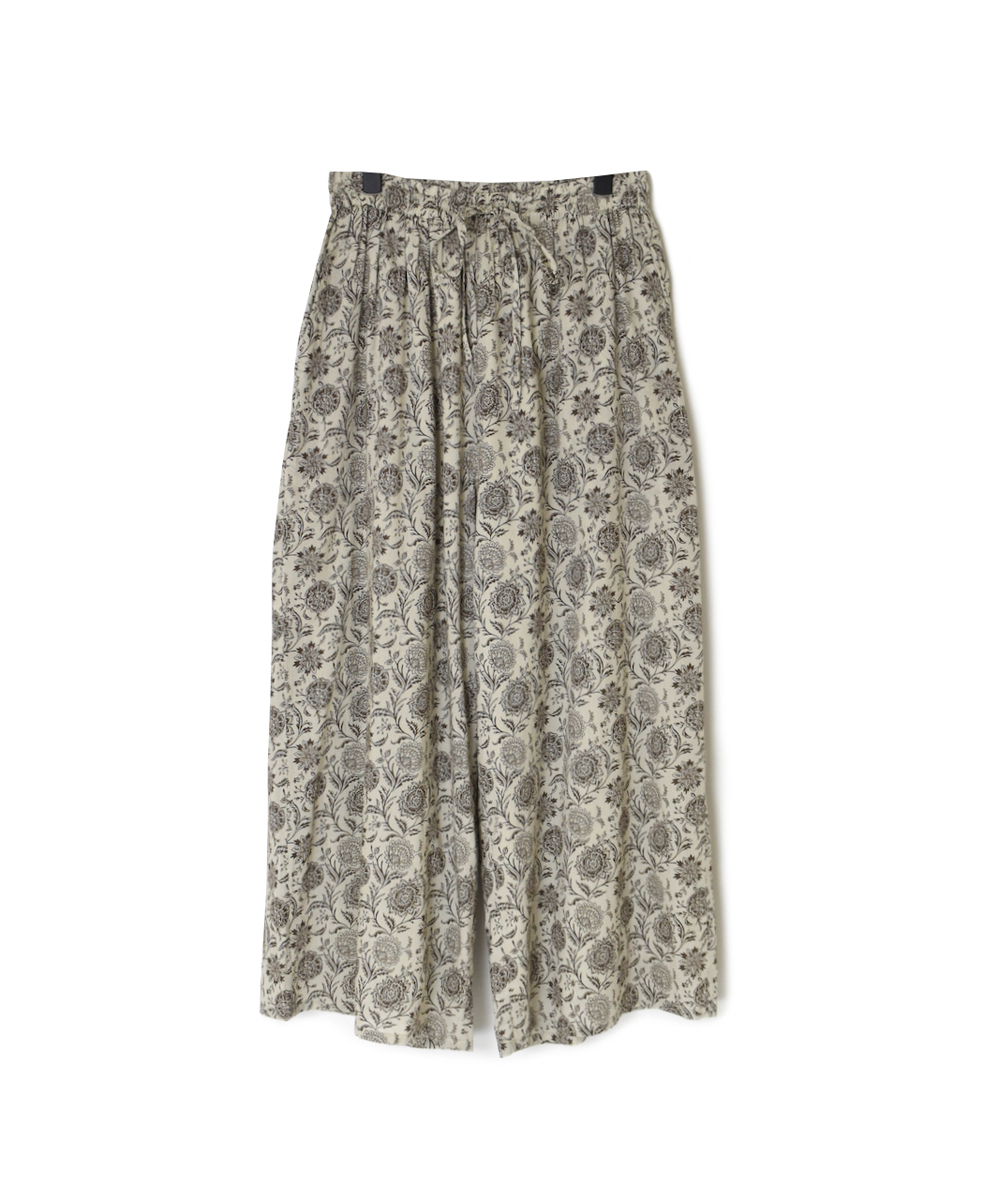●NSL25086(パンツ) 80s VOILE TWO TONE FLOWER PRINT WIDE EASY PANTS
