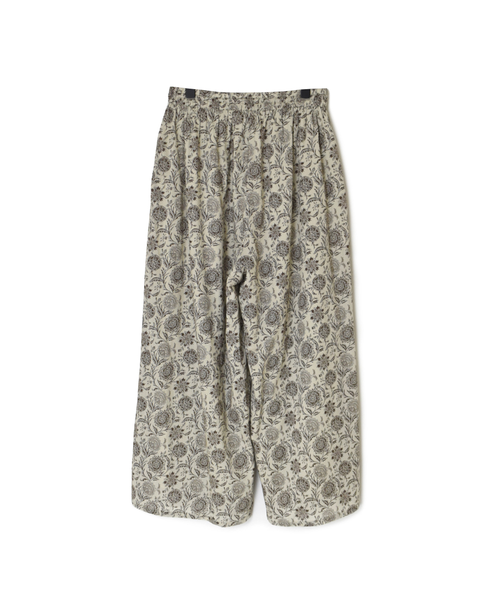 ●NSL25086(パンツ) 80s VOILE TWO TONE FLOWER PRINT WIDE EASY PANTS