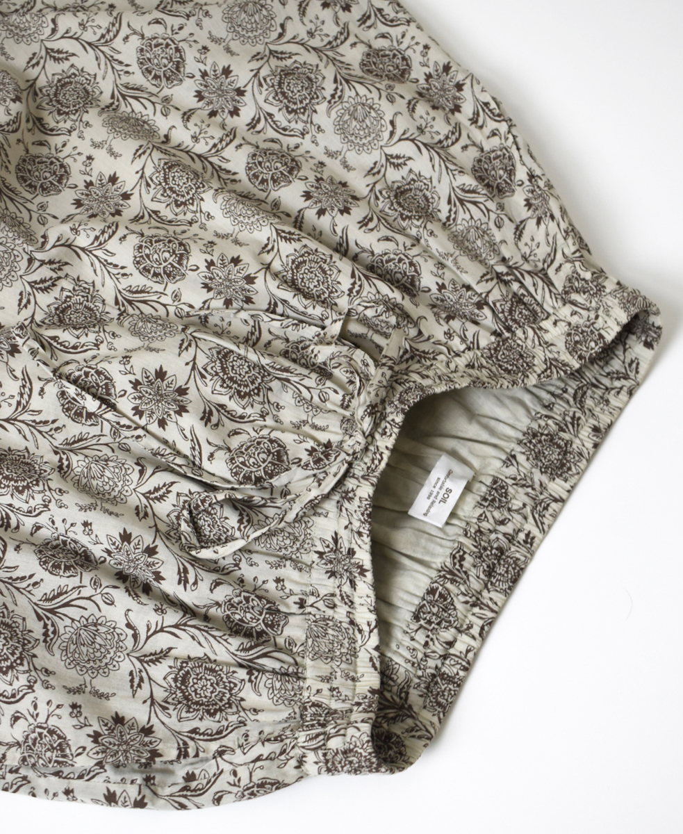 ●NSL25086(パンツ) 80s VOILE TWO TONE FLOWER PRINT WIDE EASY PANTS