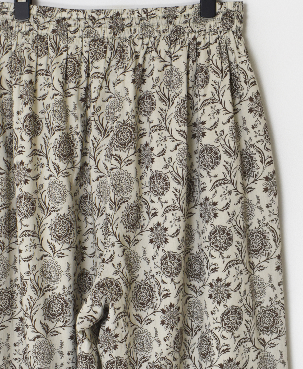●NSL25086(パンツ) 80s VOILE TWO TONE FLOWER PRINT WIDE EASY PANTS