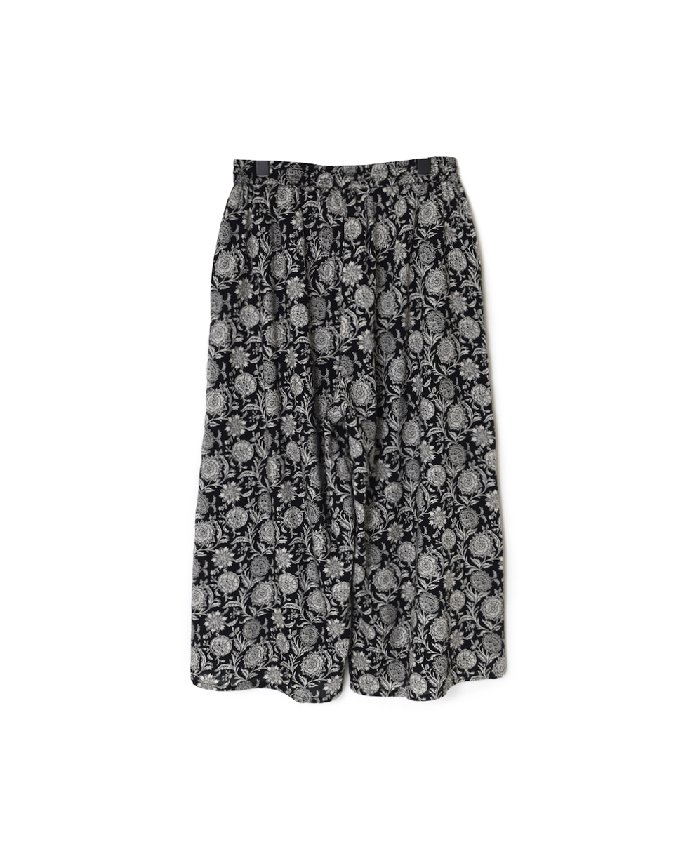 ●NSL25086(パンツ) 80s VOILE TWO TONE FLOWER PRINT WIDE EASY PANTS