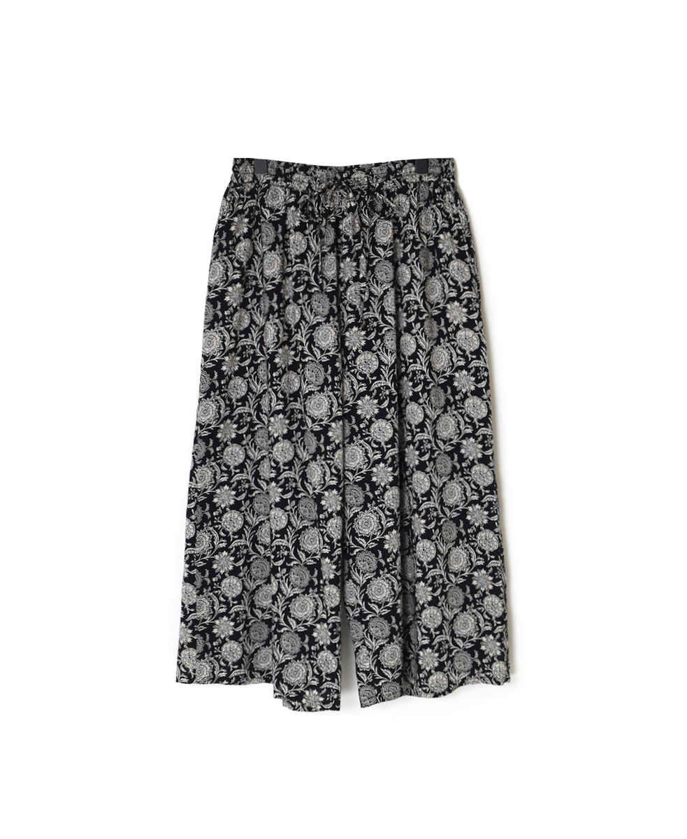 ●NSL25086(パンツ) 80s VOILE TWO TONE FLOWER PRINT WIDE EASY PANTS