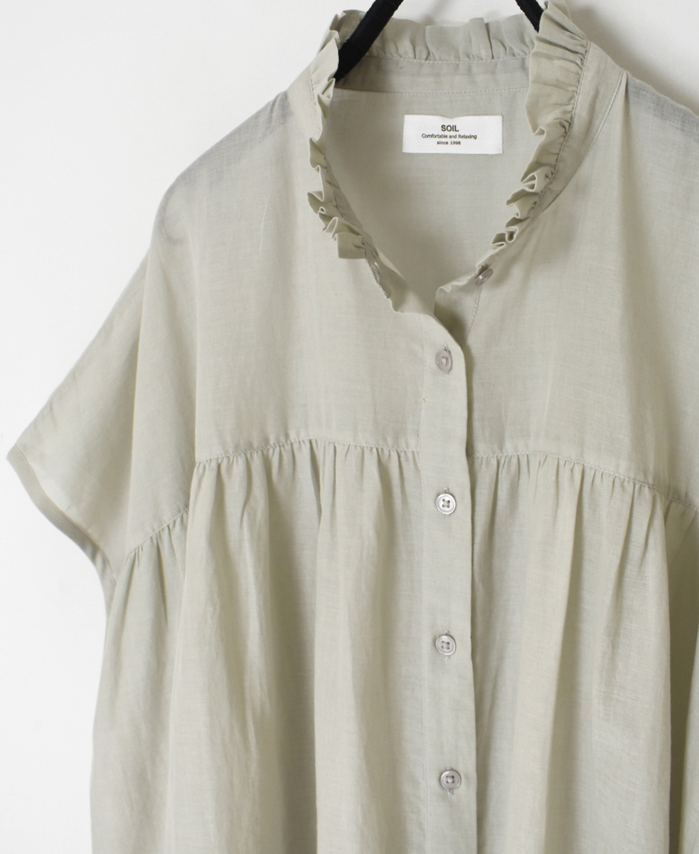●NSL25021(シャツ) SUPER FINE VOILE WITH SELVEGE FRILL COLLAR FRENCH/SL SHIRT