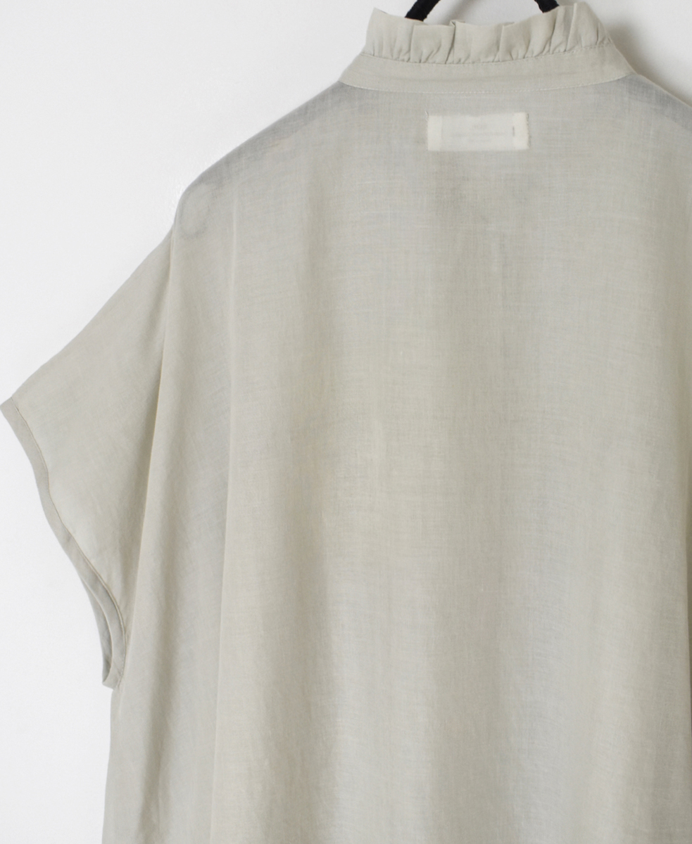 ●NSL25021(シャツ) SUPER FINE VOILE WITH SELVEGE FRILL COLLAR FRENCH/SL SHIRT