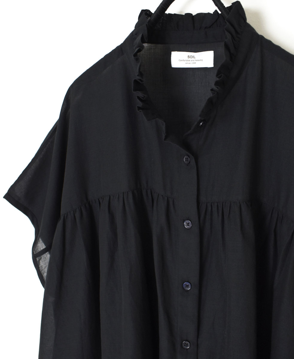 ●NSL25021(シャツ) SUPER FINE VOILE WITH SELVEGE FRILL COLLAR FRENCH/SL SHIRT