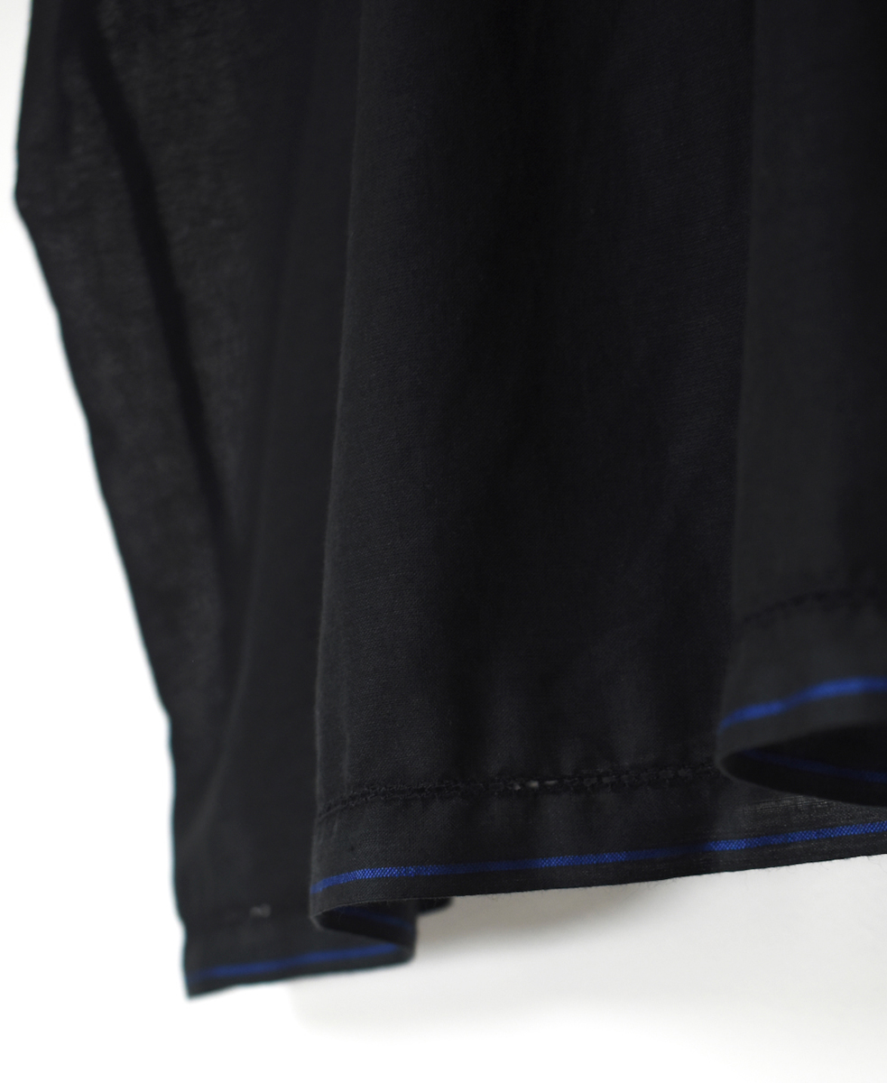 ●NSL25022(シャツ) SUPER FINE VOILE WITH SELVEGE V-NECK PINTUCK SHORT/SL SHIRT