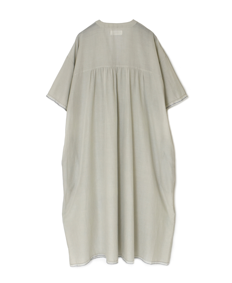 ●NSL25023(ワンピース) SUPER FINE VOILE WITH SELVEGE V-NECK PINTUCK SHORT/SL DRESS
