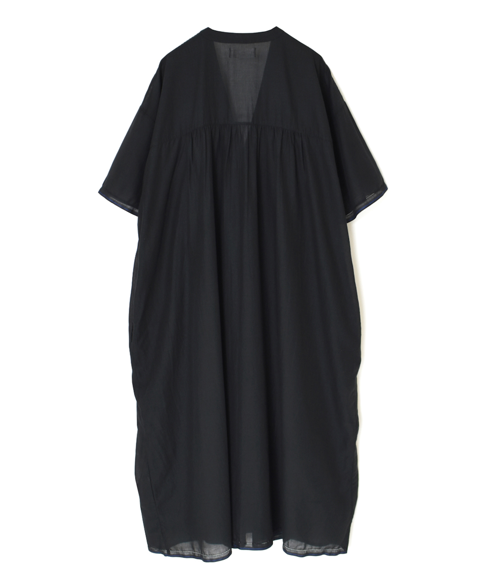 ●NSL25023(ワンピース) SUPER FINE VOILE WITH SELVEGE V-NECK PINTUCK SHORT/SL DRESS
