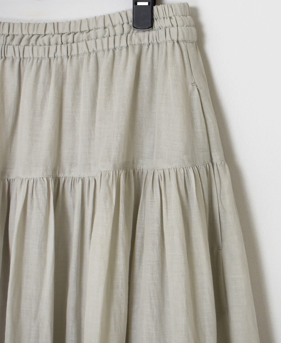 ●NSL25025(スカート) SUPER FINE VOILE WITH SELVEGE GATHERED SKIRT