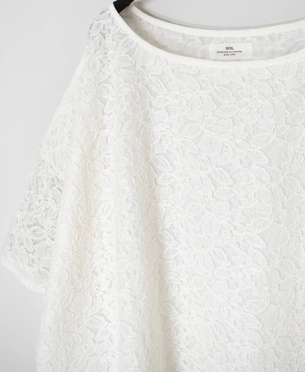 ●NSL25051(スモック) VOILE TULLE LACE S/SL SMOCK WITH COTTON VOILE