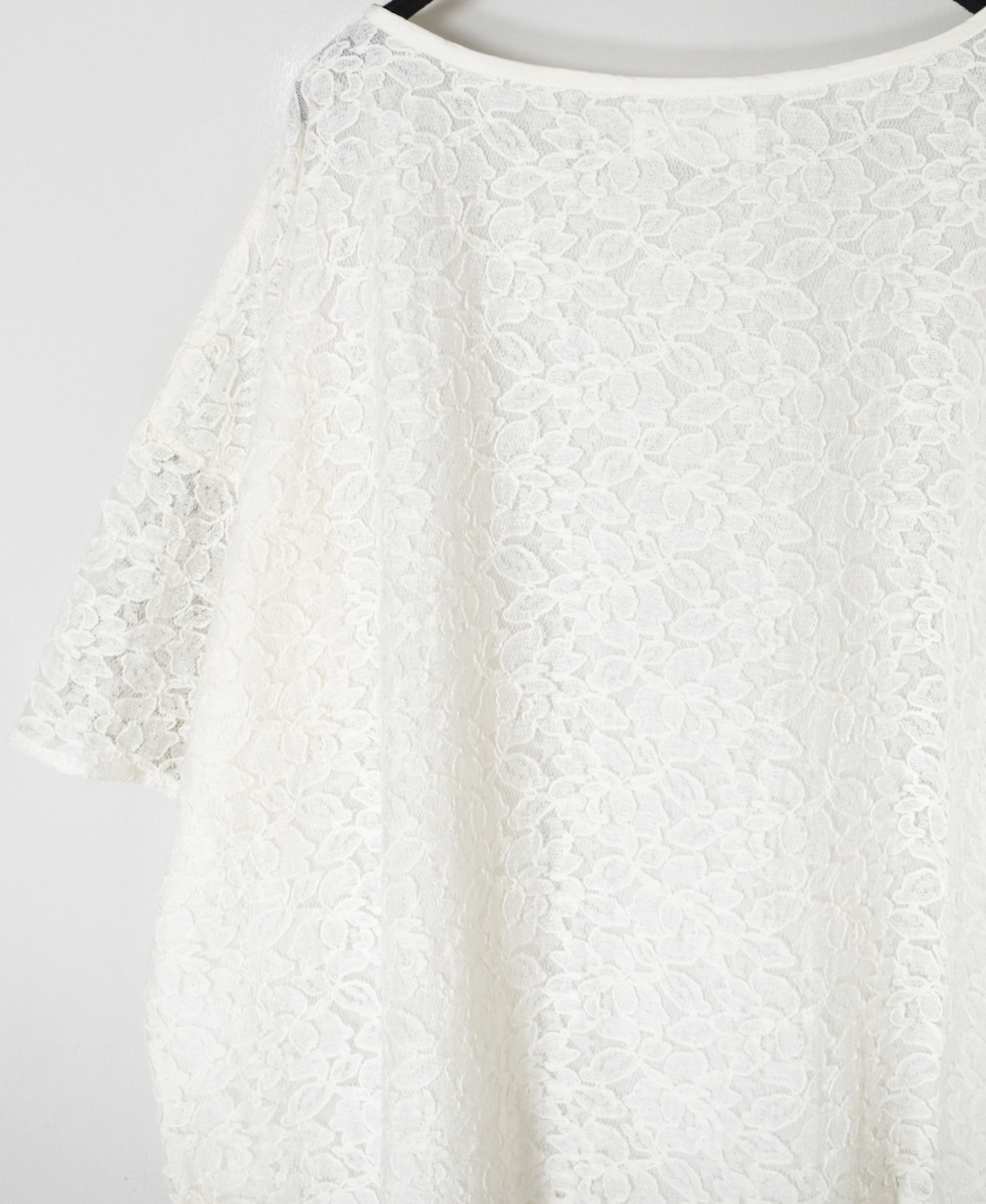 ●NSL25051(スモック) VOILE TULLE LACE S/SL SMOCK WITH COTTON VOILE