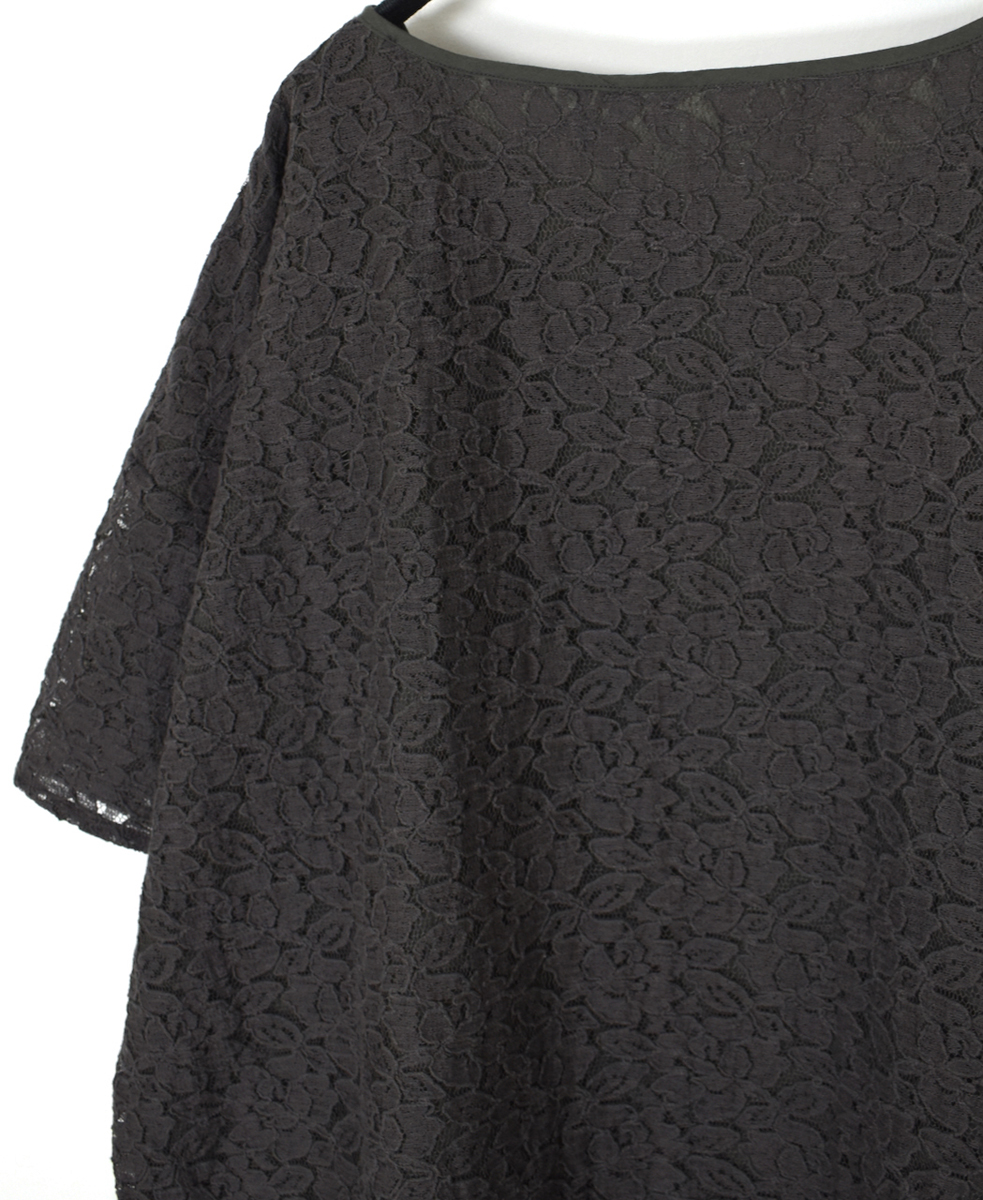 ●NSL25051(スモック) VOILE TULLE LACE S/SL SMOCK WITH COTTON VOILE