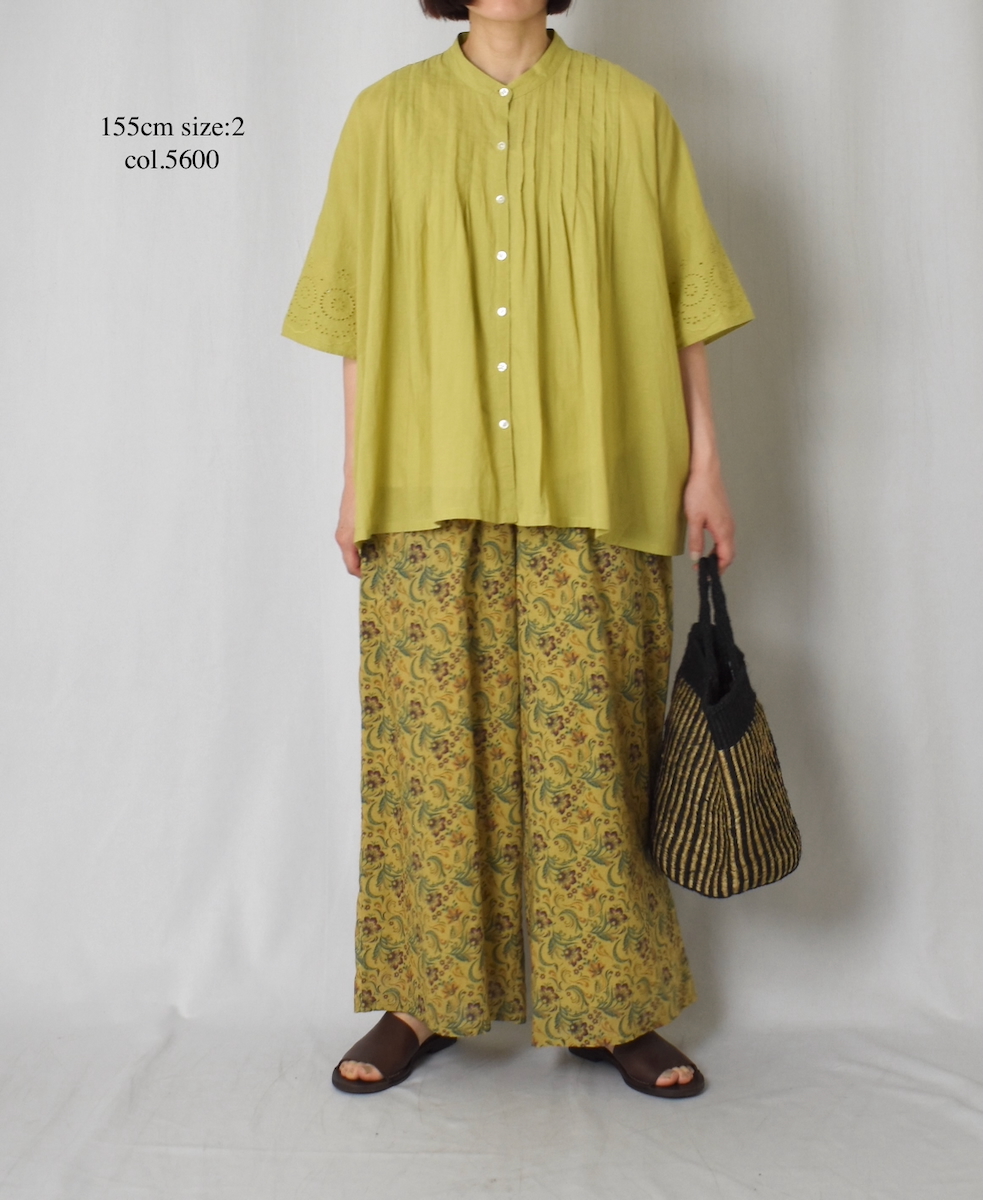 NSL25096(パンツ) 80s VOILE PAISLEY FLOWER PRINT WIDE EASY PANTS
