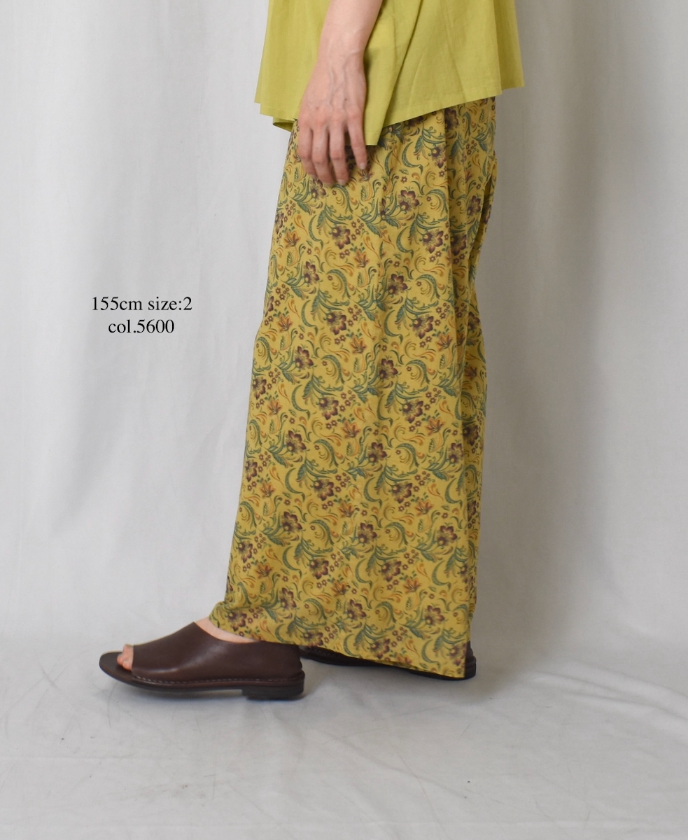 NSL25096(パンツ) 80s VOILE PAISLEY FLOWER PRINT WIDE EASY PANTS