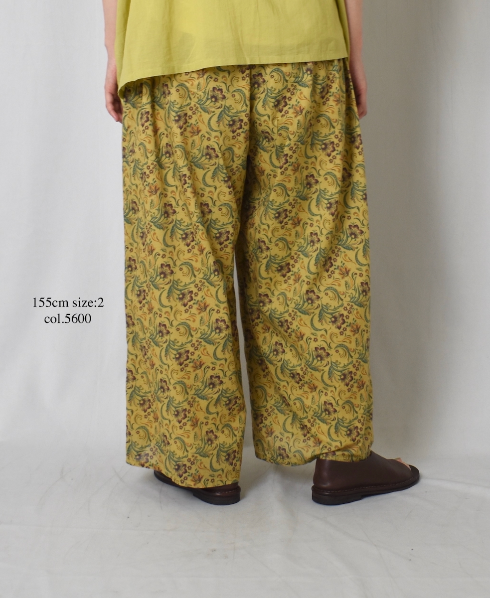 NSL25096(パンツ) 80s VOILE PAISLEY FLOWER PRINT WIDE EASY PANTS