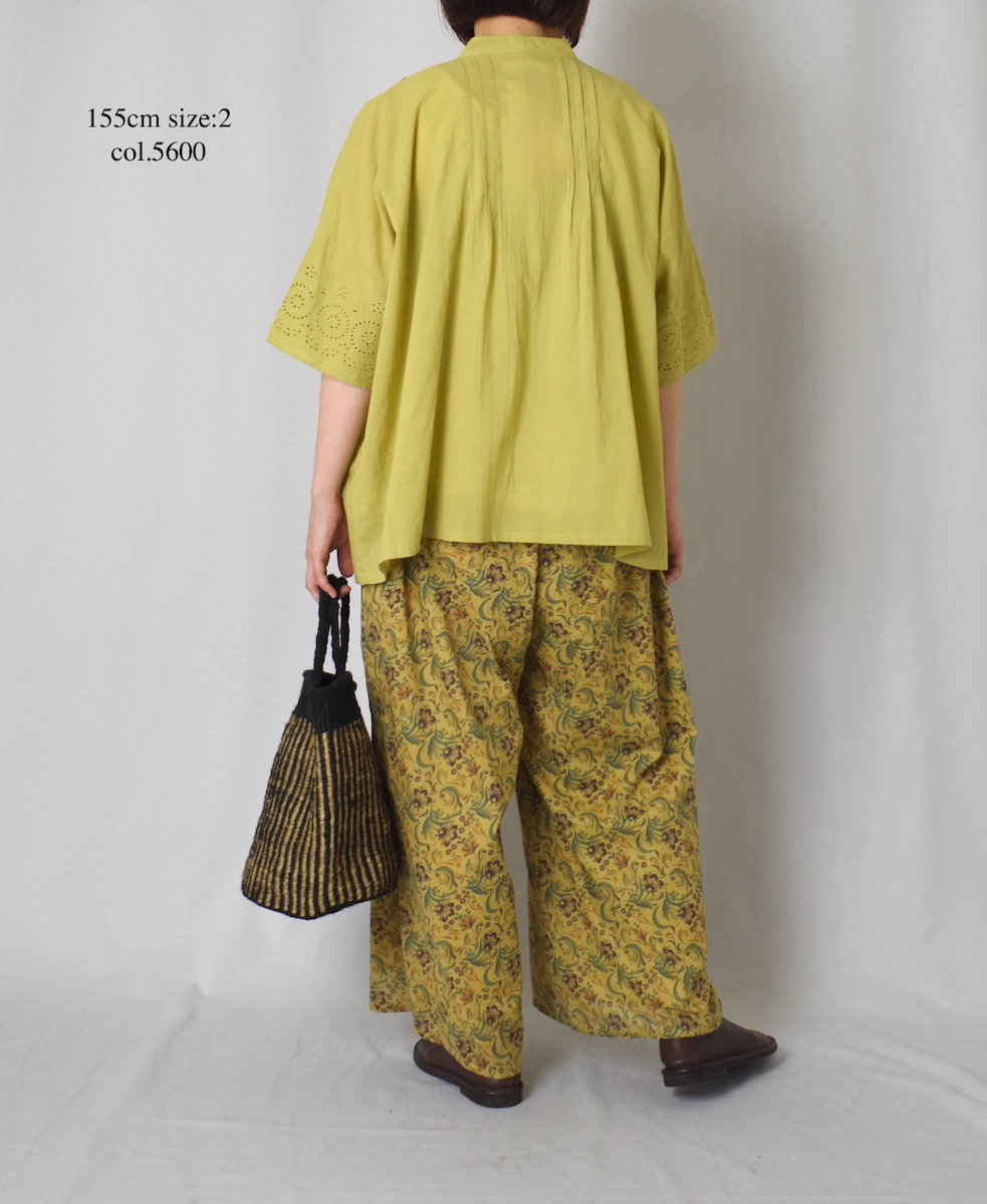 NSL25096(パンツ) 80s VOILE PAISLEY FLOWER PRINT WIDE EASY PANTS