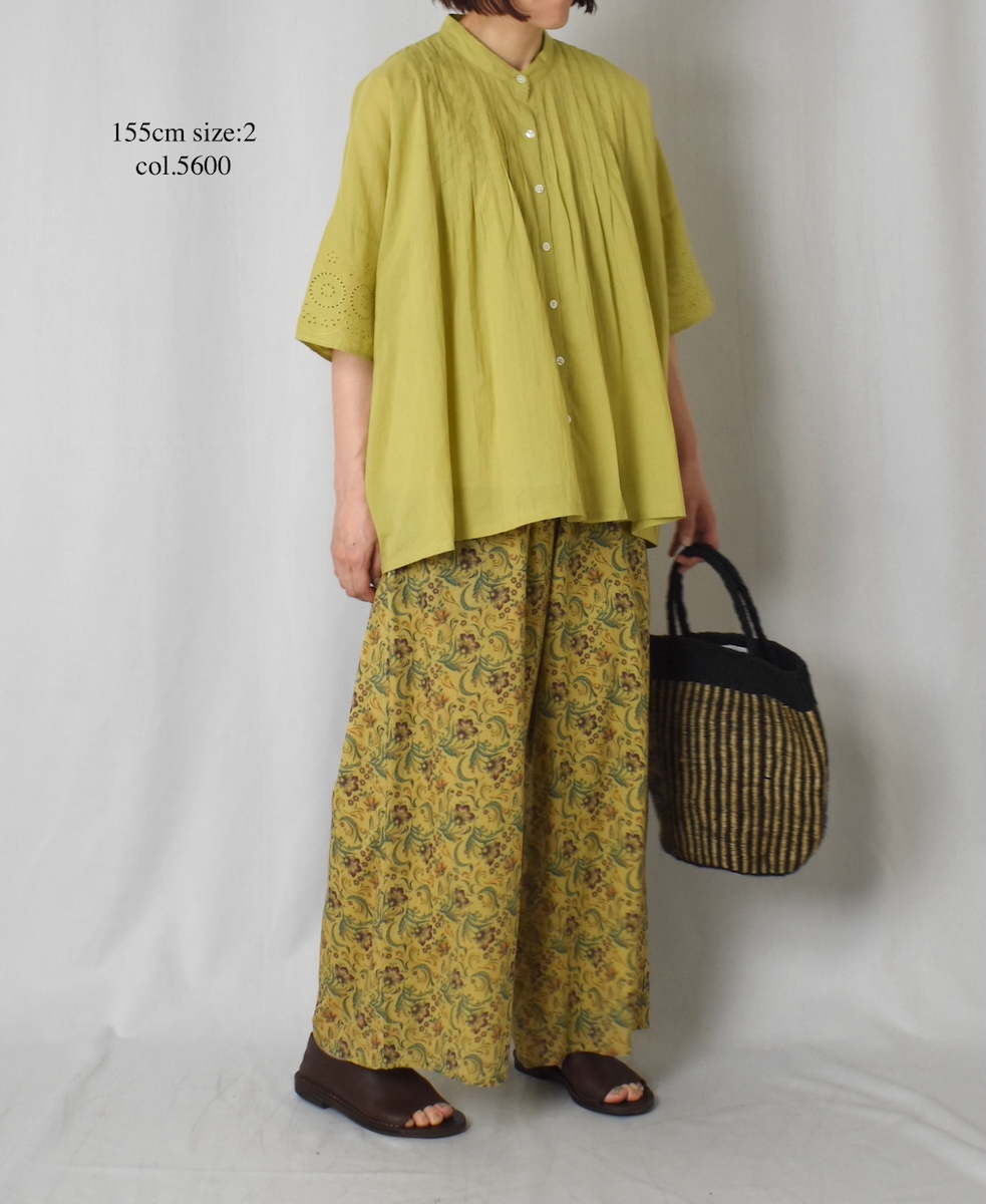 NSL25096(パンツ) 80s VOILE PAISLEY FLOWER PRINT WIDE EASY PANTS