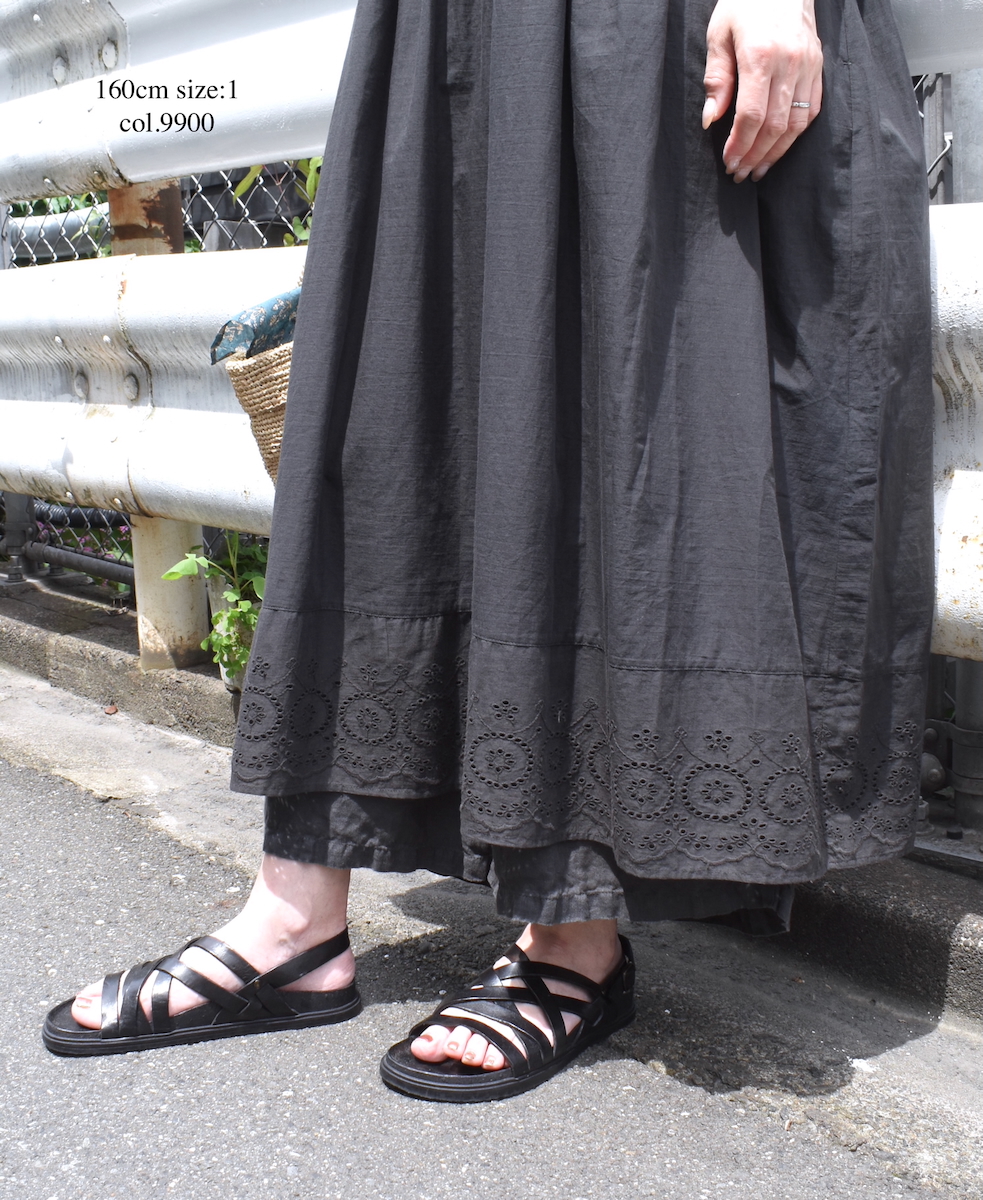 ●INSL25222 (ワンピース) 80s VOILE PLAIN WITH CUT WORK LACE CREW-NECK PULLOVER DRESS