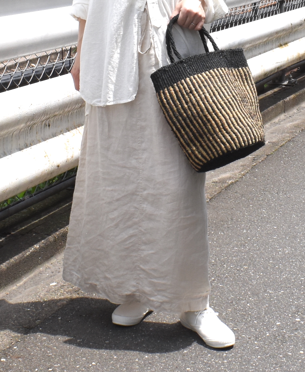 LNHT2531L(スカート) LINEN PLAIN OVERDYE EASY SKIRT