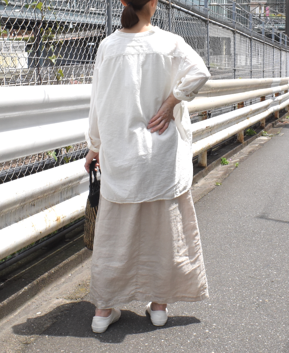 LNHT2531L(スカート) LINEN PLAIN OVERDYE EASY SKIRT