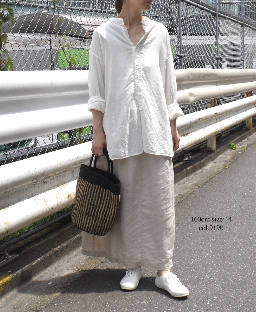 LNHT2531L(スカート) LINEN PLAIN OVERDYE EASY SKIRT