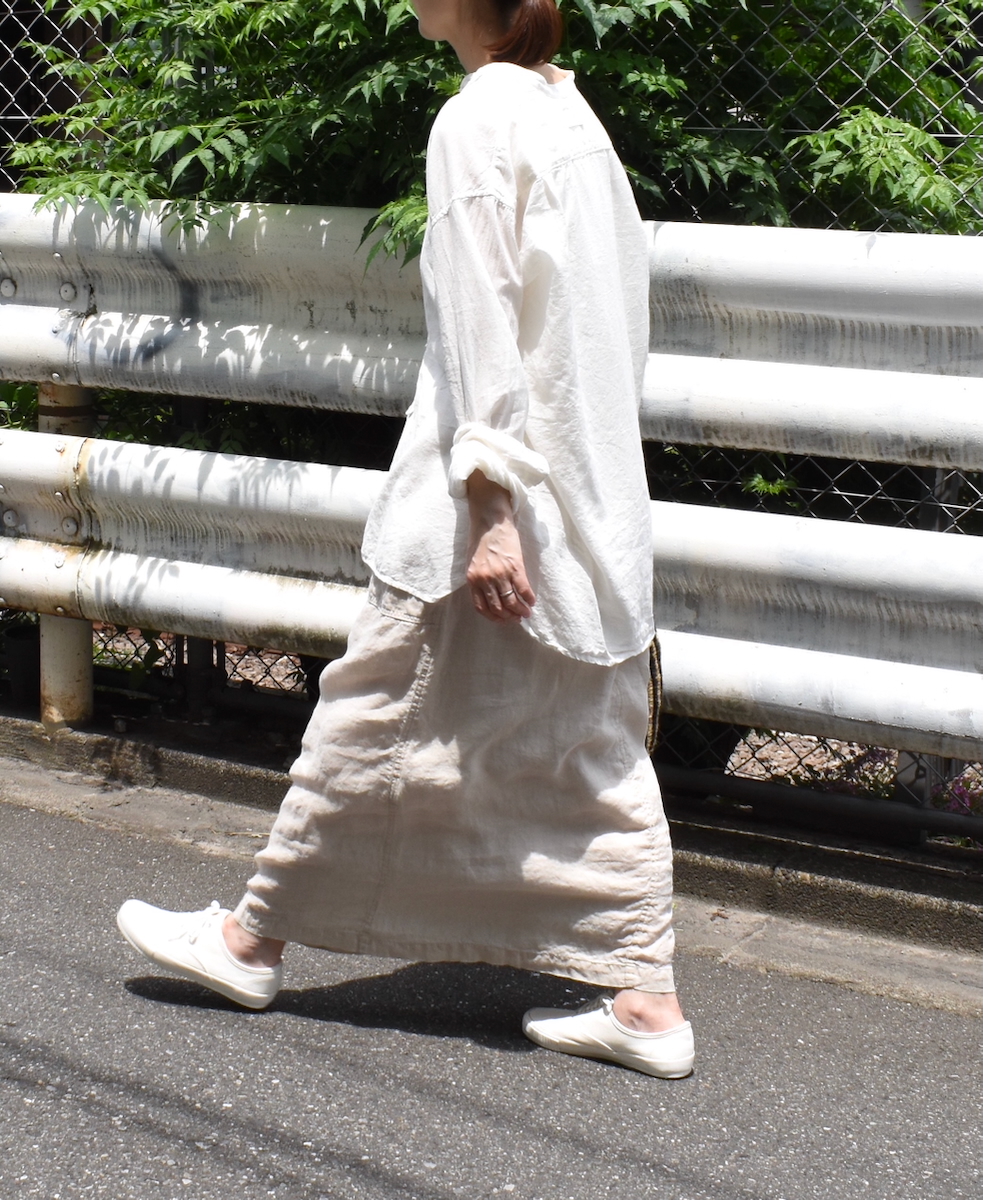 LNHT2531L(スカート) LINEN PLAIN OVERDYE EASY SKIRT