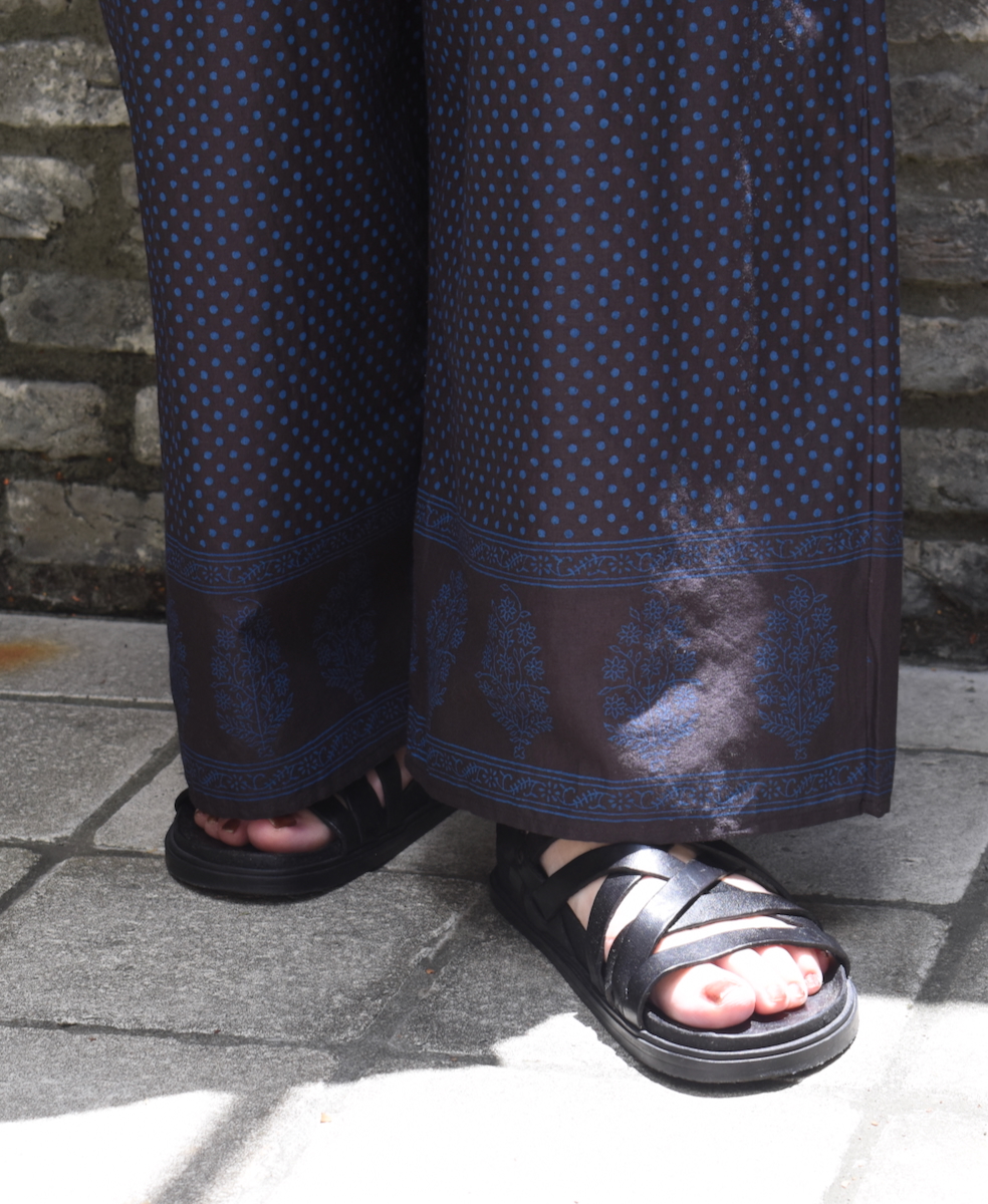 NMDS25265(パンツ) 80s VOIL DOT&TREE BLOCK PRINT EASY PANTS