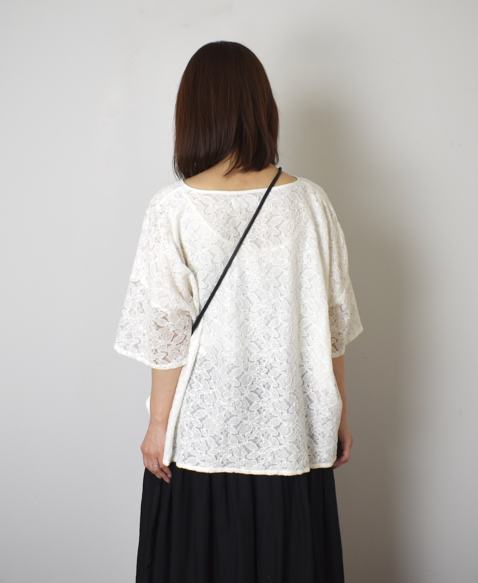 ●NSL25051(スモック) VOILE TULLE LACE S/SL SMOCK WITH COTTON VOILE