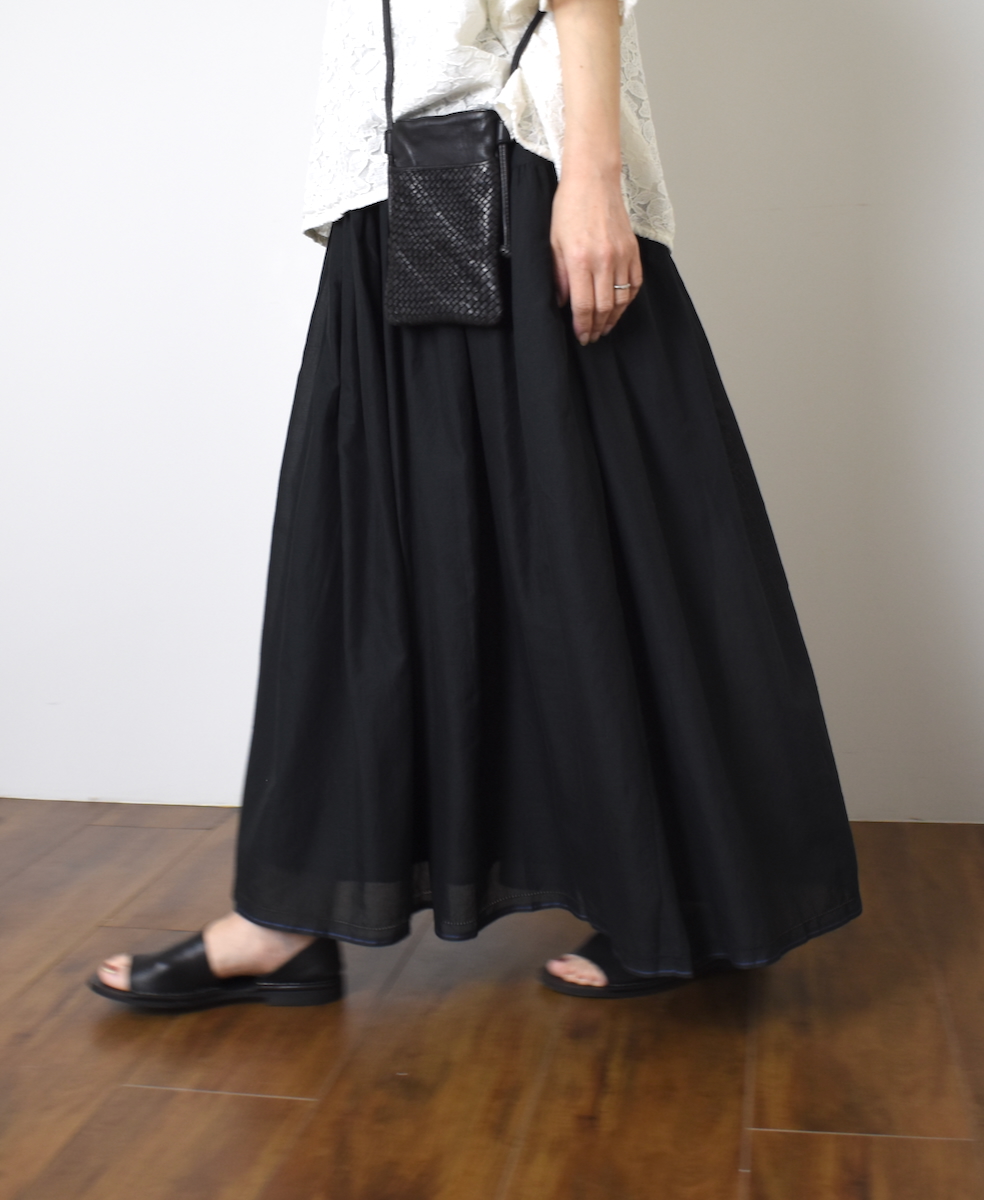 ●NSL25025(スカート) SUPER FINE VOILE WITH SELVEGE GATHERED SKIRT