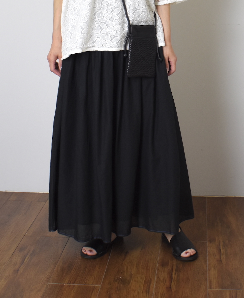 ●NSL25025(スカート) SUPER FINE VOILE WITH SELVEGE GATHERED SKIRT