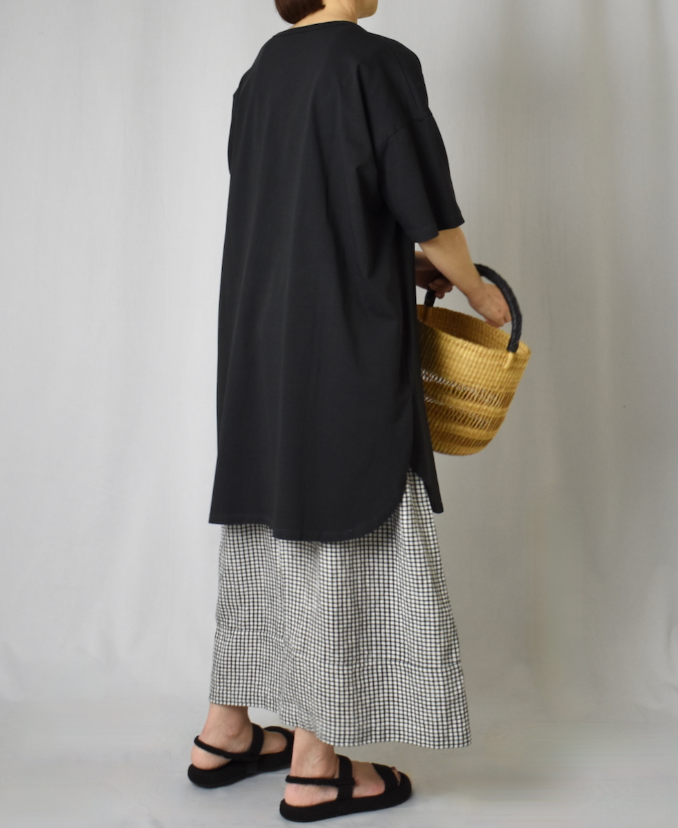 INSL25215(スカート) 60s LINEN CHECK EASY SKIRT