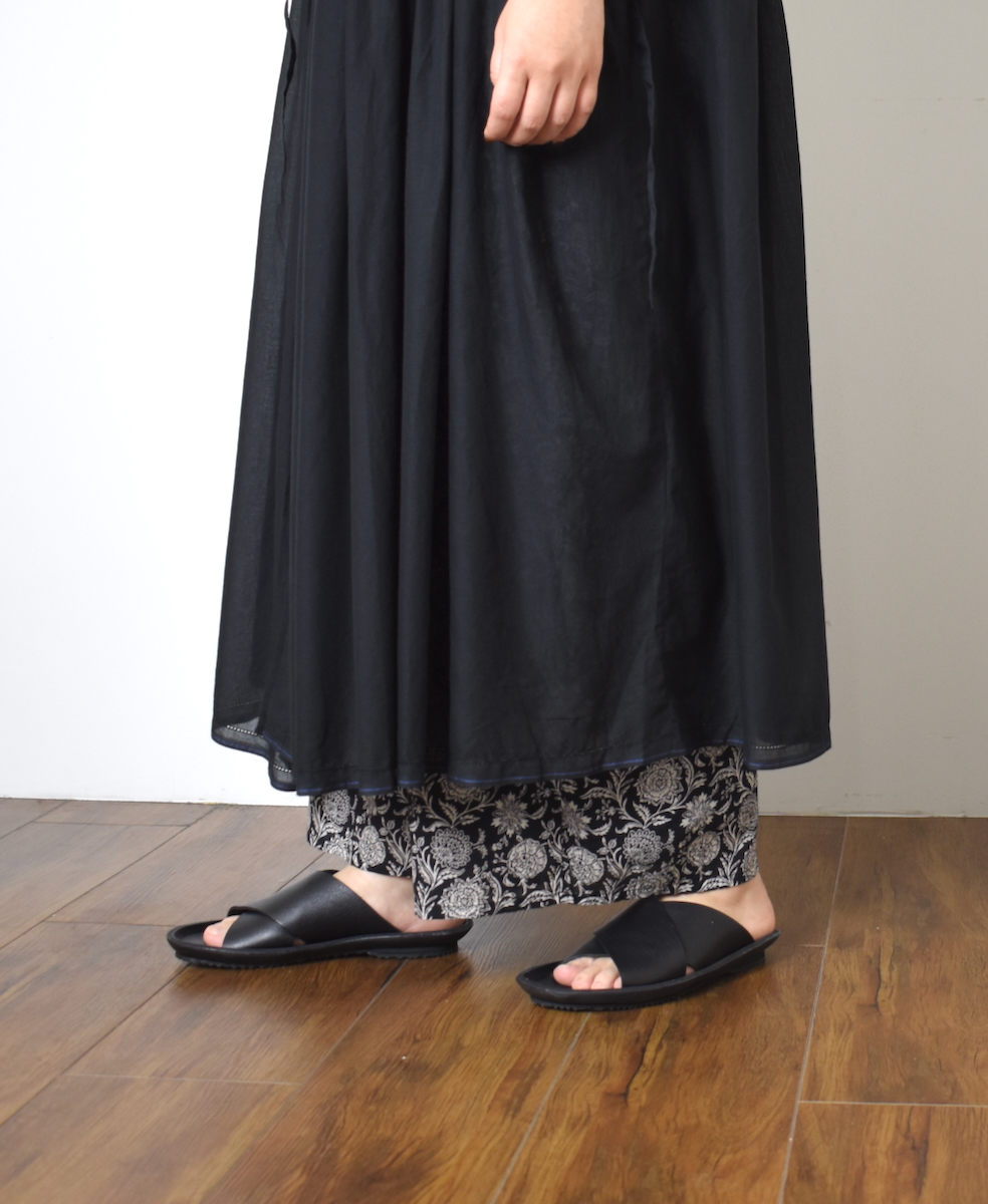 ●NSL25086(パンツ) 80s VOILE TWO TONE FLOWER PRINT WIDE EASY PANTS