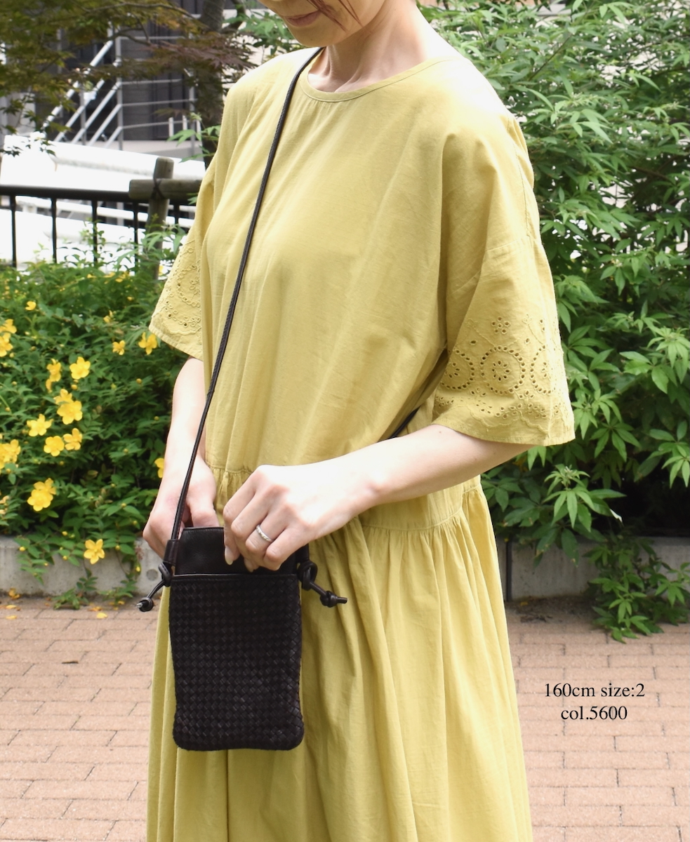 ●INSL25222 (ワンピース) 80s VOILE PLAIN WITH CUT WORK LACE CREW-NECK PULLOVER DRESS